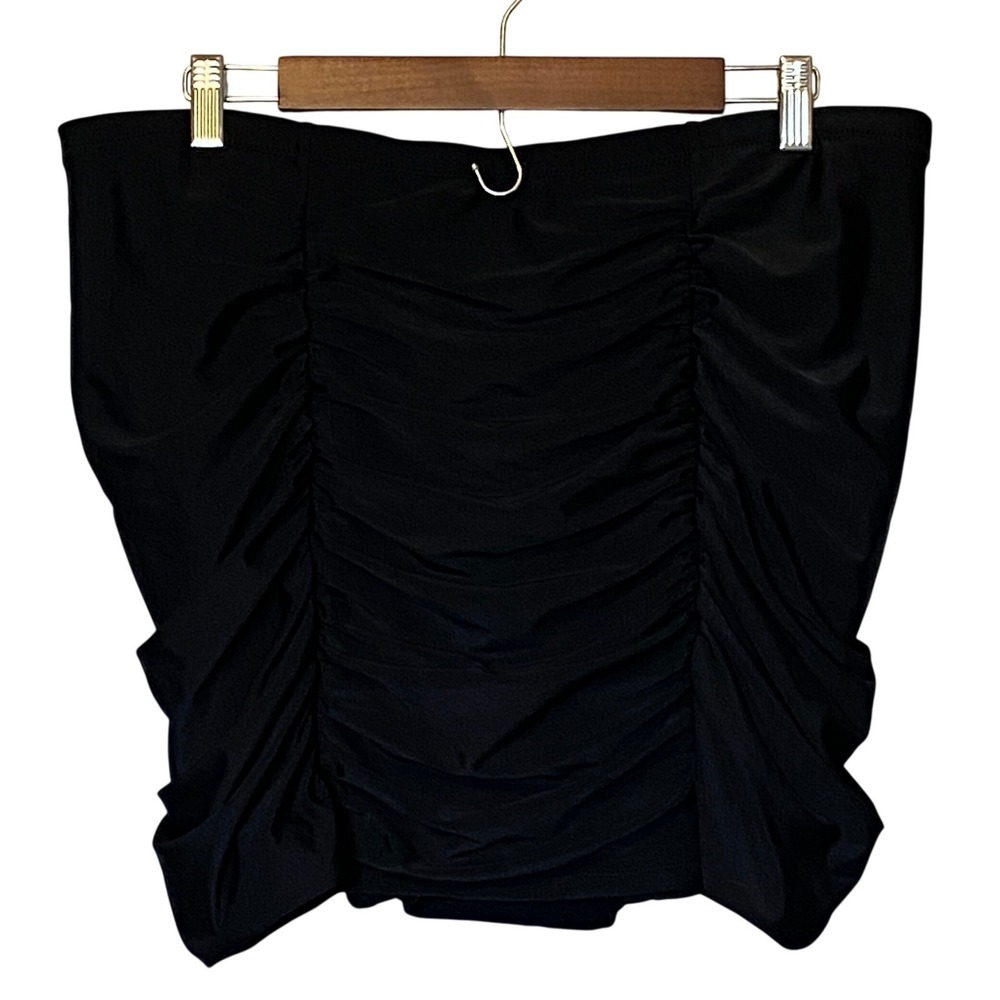 Raisins Curve Womens Costa Swim Skirt Plus Size 20W Black Tummy Thinner NWT